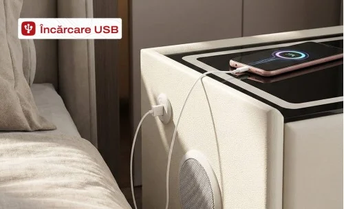 Noptieră Smart Multifuncțională KJ106 Gri