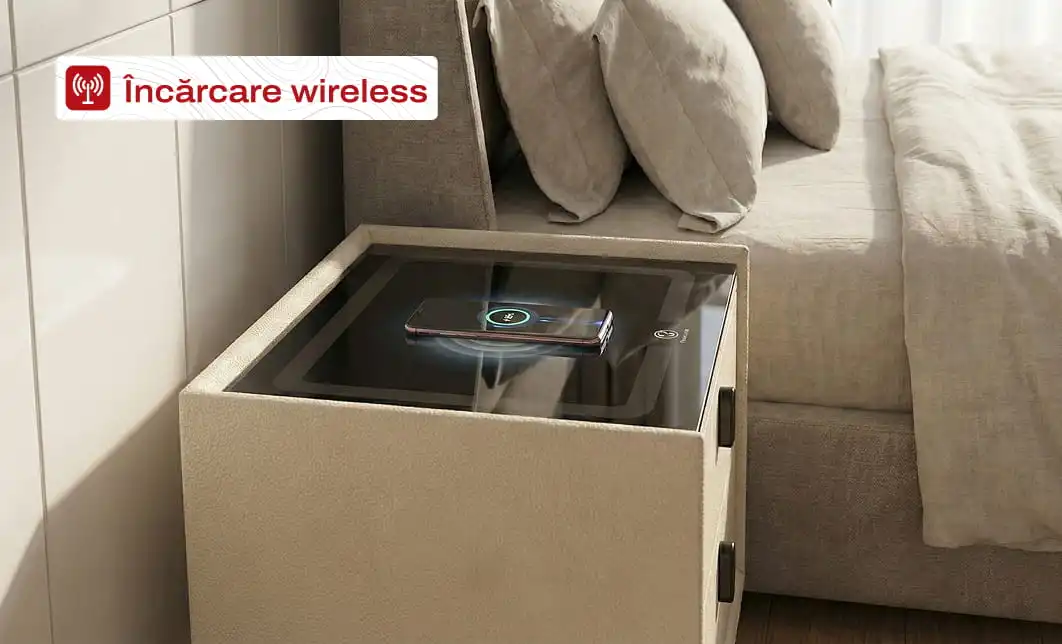 Noptieră Smart Multifuncțională KJ106 Gri 3
