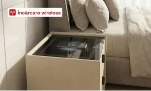 Noptieră Smart Multifuncțională KJ106 Albă