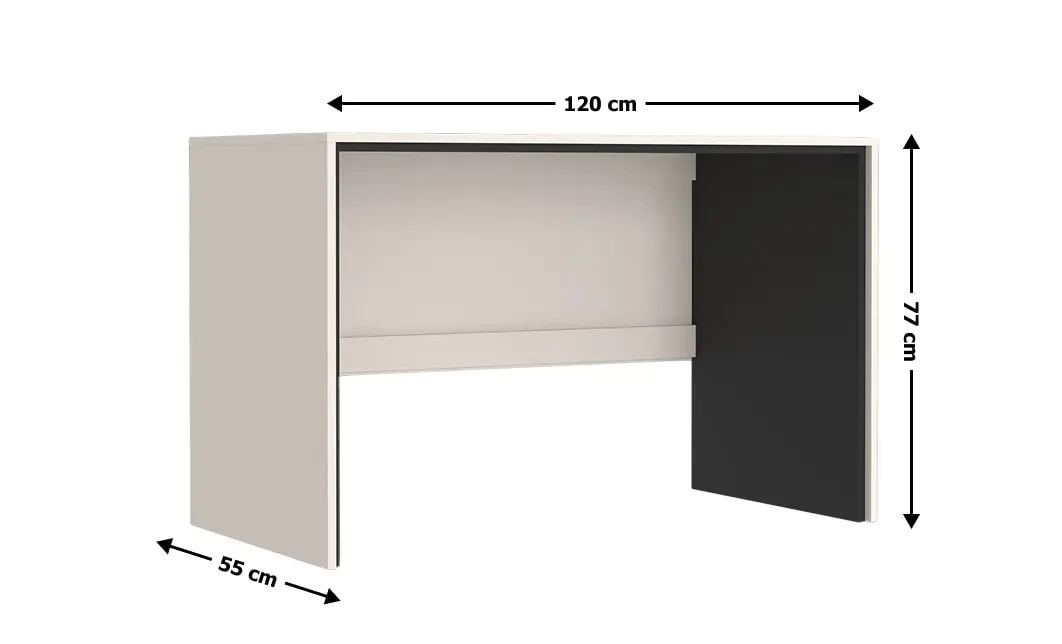 Birou Prime BIU120 65, Cashmir / Negru 1