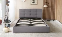 Set Pat Tapițat Siena KJB6293 Gri cu saltea Bonell si Somieră rabatabilă, 160x200 cm