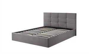 Pat Tapițat Siena cu Somieră Rabatabilă KJB6293, Gri 160x200
