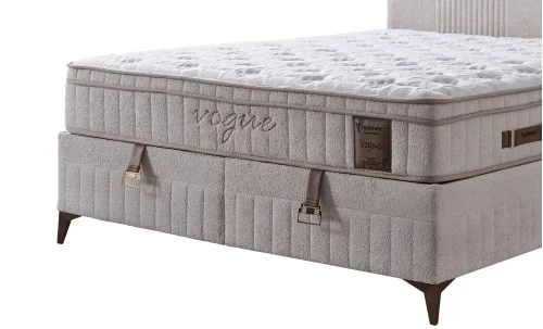 Set Pat Tapițat cu Saltea Vogue și Somieră Rabatabilă 180x200
