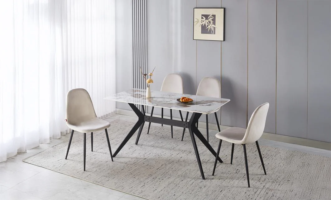 Set Masă Living cu 4 Scaune KJD6315 Bej 9