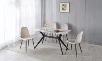 Set Masă Living cu 4 Scaune KJD6315 Bej 9