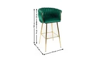 Scaun Bar KJC365 Verde & Picioare Aurii 2