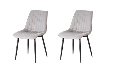 Set 2 Scaune Living Tapițate KJC176 Bej