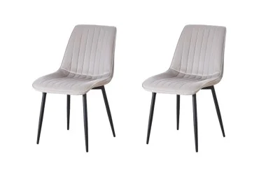 Set 2 Scaune Living Tapițate KJC176 Bej