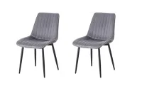 Set 2 Scaune Living Tapițate KJC176 Gri