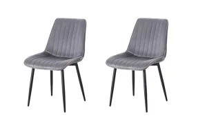 Set 2 Scaune Living Tapițate KJC176 Gri
