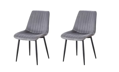 Set 2 Scaune Living Tapițate KJC176 Gri