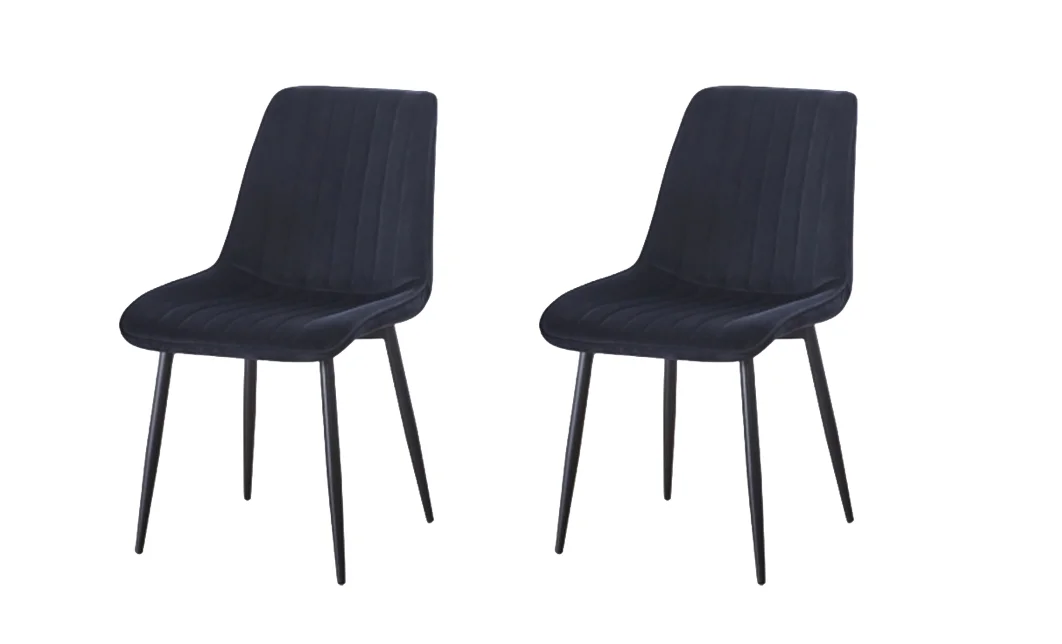 Set 2 Scaune Living Tapițate KJC176 Negru