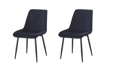 Set 2 Scaune Living Tapițate KJC176 Negru