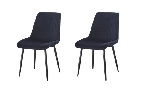 Set 2 Scaune Living Tapițate KJC176 Negru