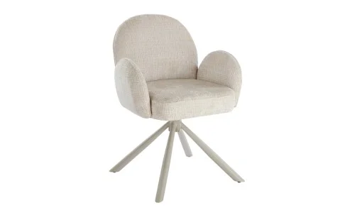 Set Masă Living DTM0408 Extensibilă cu 6 Scaune DCM0518 AS Bej