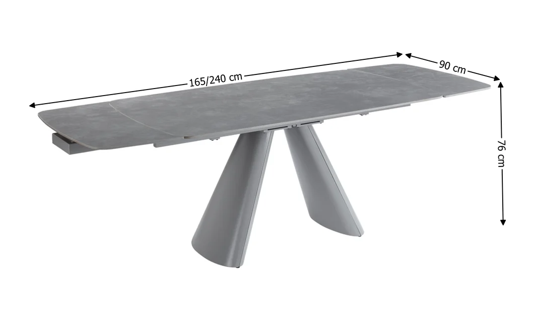 Set Masă Living DTM0408 Extensibilă cu 6 Scaune DCM0518 AS Gri 2