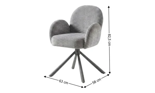 Set Masă Living DTM0408 Extensibilă cu 6 Scaune DCM0518 AS Gri