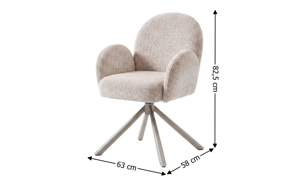 Set Masă Living DTM0408 Extensibilă cu 6 Scaune DCM0518 AS Bej