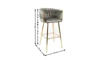 Scaun Bar KJC365 Gri & Picioare Aurii 2