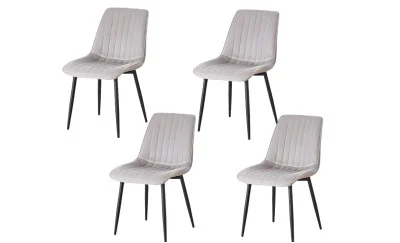Set 4 Scaune Living Tapițate KJC176 Bej