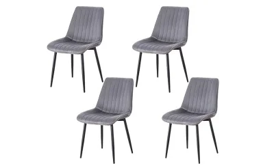 Set 4 Scaune Living Tapițate KJC176 Gri