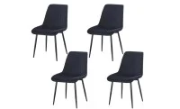 Set 4 Scaune Living Tapițate KJC176 Negru