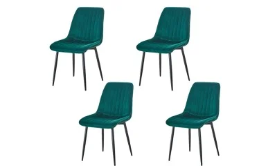 Set 4 Scaune Living Tapițate KJC176 Verzi