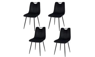 Set 4 Scaune KJC0358 Negru