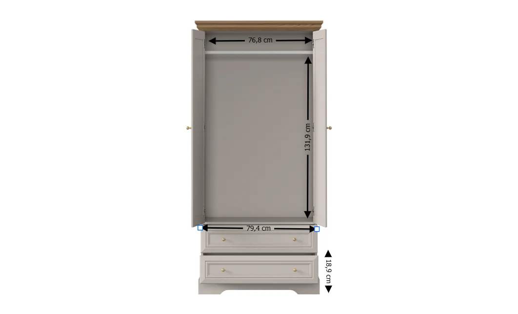 Dulap Kora KS1 Cashmere 2D2DR 3