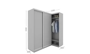 Dulap de Colt Personalizat Oglinda, 120 x 240 x 60
