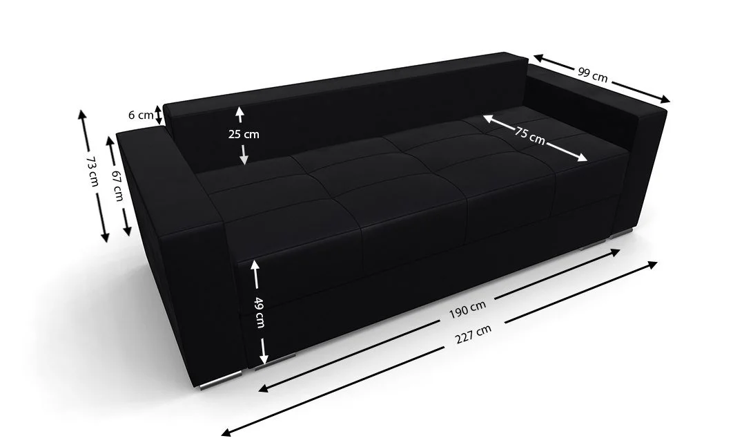 Canapea Extensibilă Claudia Bonell Mini, Negru 4