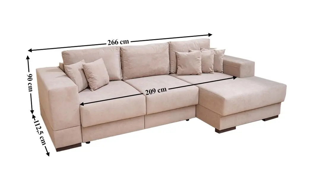 Colțar Extensibil Boston Bej Deschis - Vega 05 Dreapta	 2