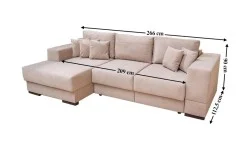Colțar Extensibil Boston Bej Deschis - Vega 05 Stânga