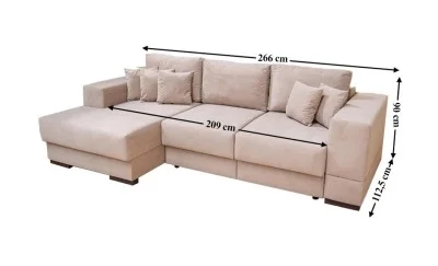 Colțar Extensibil Boston Bej Deschis - Vega 05 Stânga