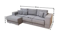 Colțar Extensibil Boston Gri  - Vega 10 Stânga