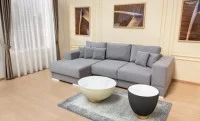 Colțar Extensibil Boston Gri  - Vega 10 Stânga