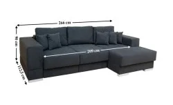 Colțar Extensibil Boston Gri Închis - Vega 35 Dreapta	