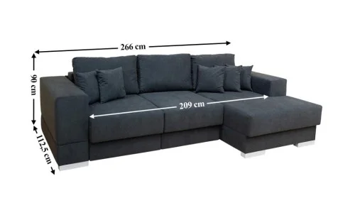 Colțar Extensibil Boston Gri Închis - Vega 35 Dreapta	