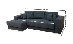 Colțar Extensibil Boston Gri Închis - Vega 35 Stânga	