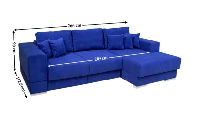 Colțar Extensibil Boston Albastru - Vega 38 Dreapta	