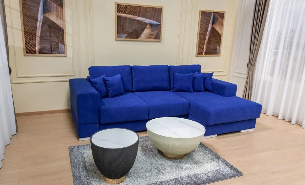 Colțar Extensibil Boston Albastru - Vega 38 Dreapta	