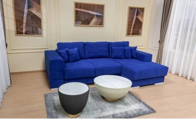 Colțar Extensibil Boston Albastru - Vega 38 Dreapta	
