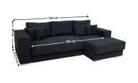 Colțar Extensibil Boston Negru - Vega 70 Dreapta	