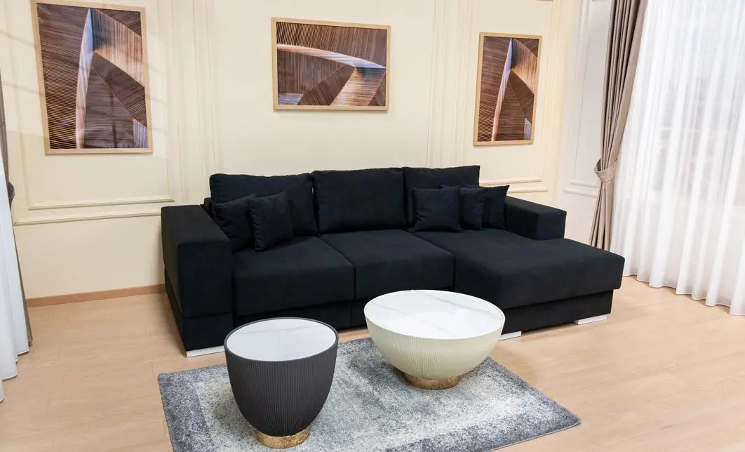Colțar Extensibil Boston Negru - Vega 70 Dreapta	 7