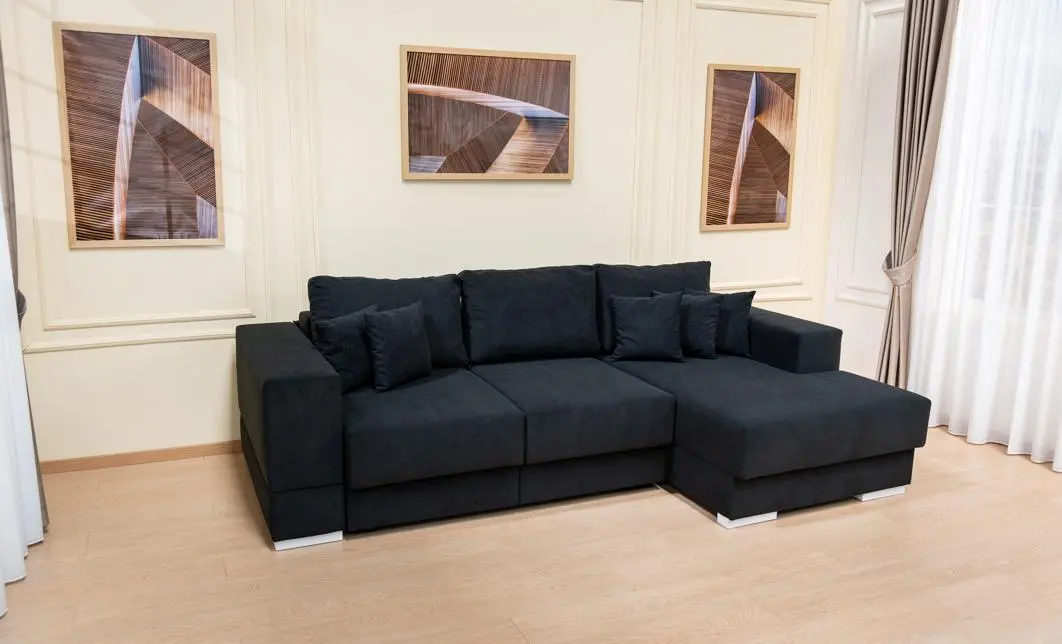 Colțar Extensibil Boston Negru - Vega 70 Dreapta	 9