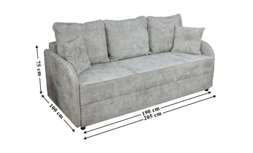 Canapea Extensibilă Adelina Memory Mini, Gri deschis