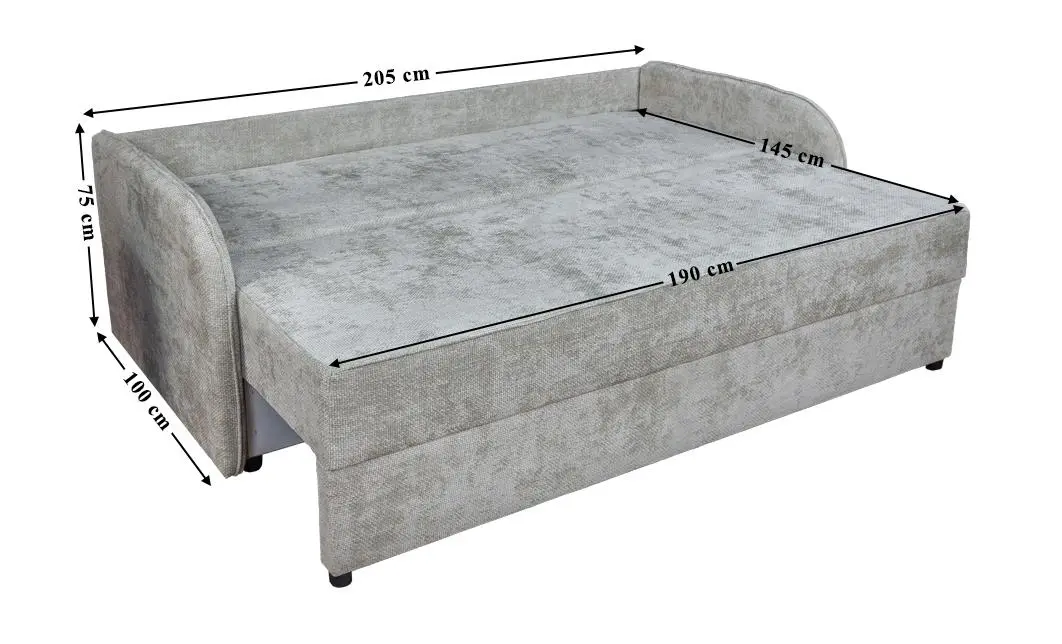 Canapea Extensibilă Adelina Memory Mini, Gri deschis 6