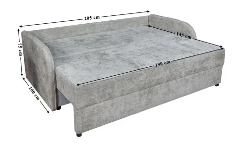 Canapea Extensibilă Adelina Memory Mini, Gri deschis