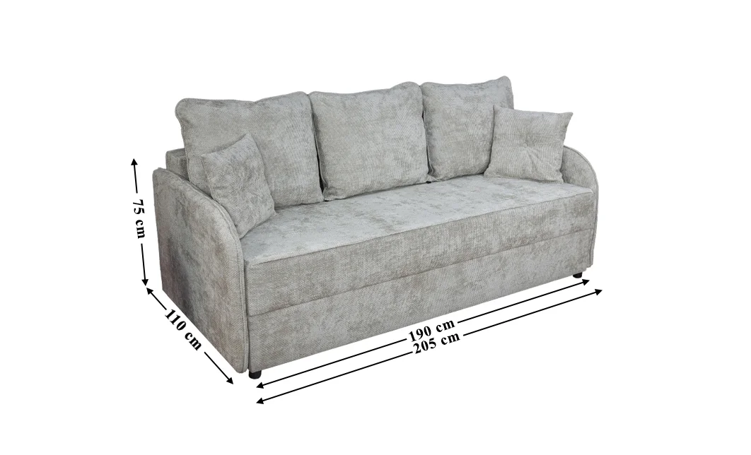 Canapea Extensibilă Adelina Bonell Max, Gri Deschis 3