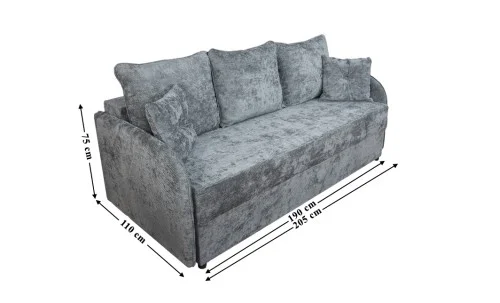 Canapea Extensibilă Adelina Memory Max, Gri închis